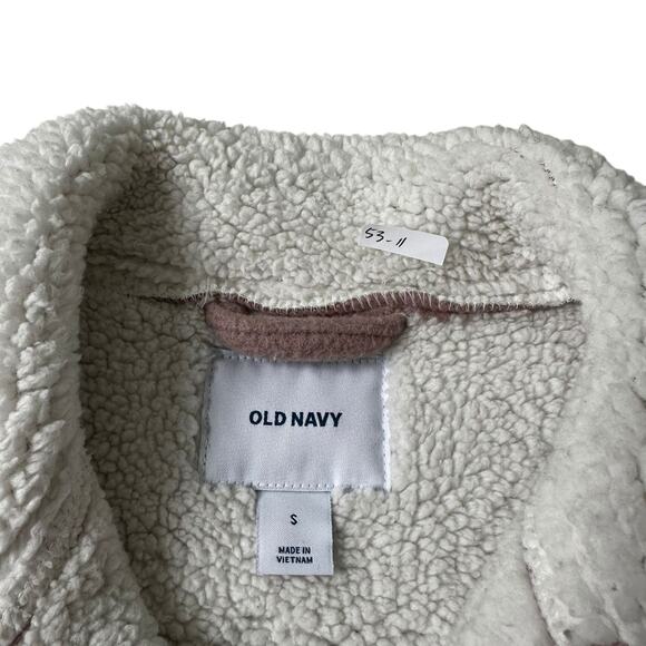 Old Navy Mauve/White Sherpa Cozy Jacket Women's Size Small | 53-11 - Picture 3 of 6